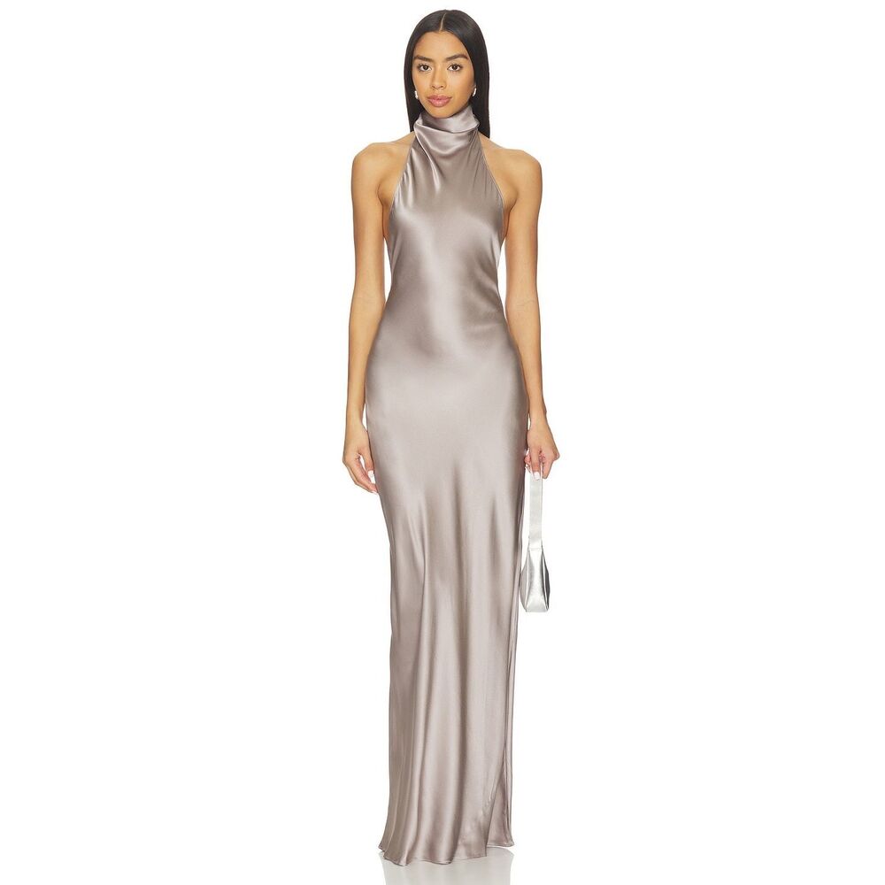 Amanda Uprichard Santana Gown in Smokey Size Small $392